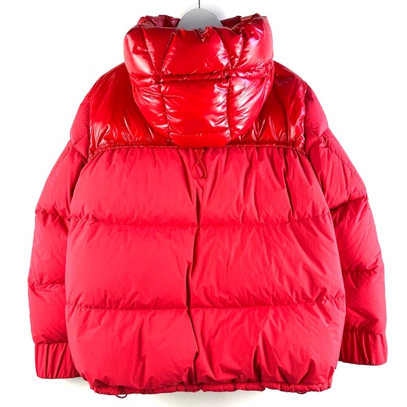 Moncler Etival Red Hooded Quilted Down Jacket - Picture 3 of 15